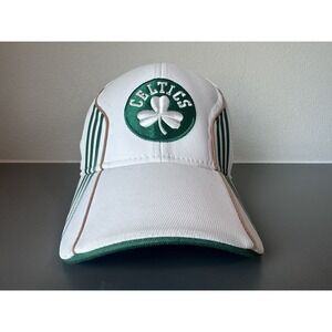 White Boston Celtics Hat Cap Fitted Mens OSFM  NBA Adidas Modern Active Wear